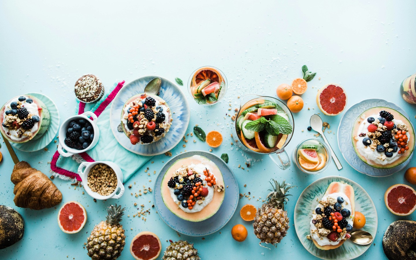 Delicious Spread of Colorful Desserts and Fruits