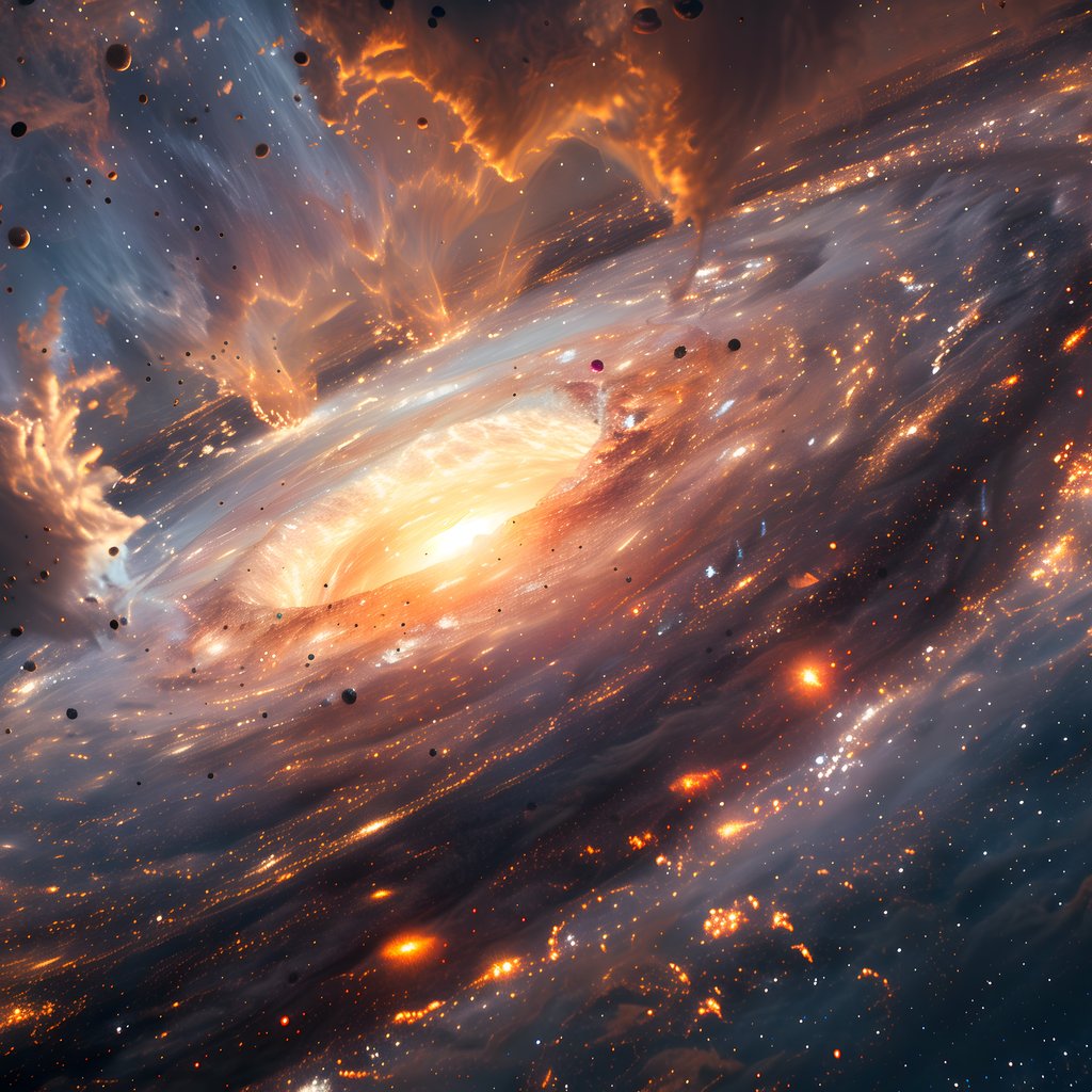 Black hole with a burning disk - Wallpapers for Apple iPad 1 in 1024x1024 resolution