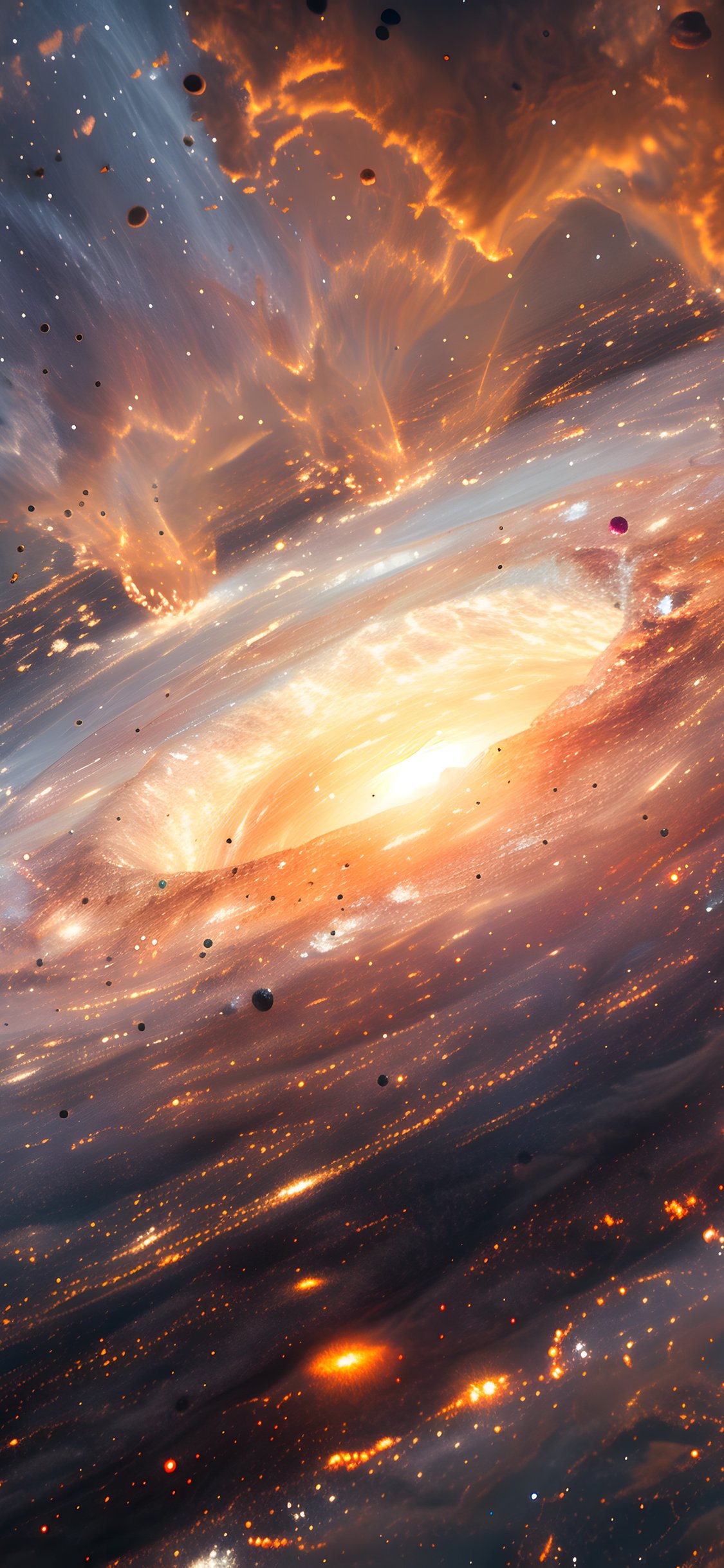 Black hole with a burning disk - Wallpapers for iPhone X/XS/11 Pro in 1125x2436 resolution