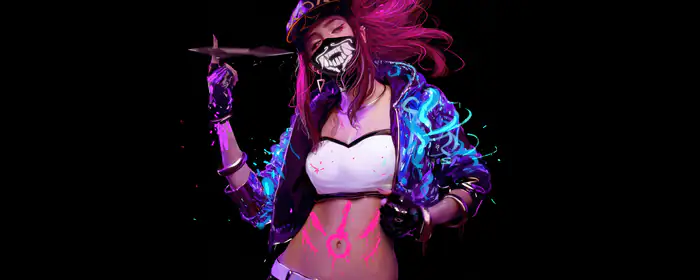 UltraWide 32:9 wallpapers (3840x1080): anime girl, pink hair, mask, jacket