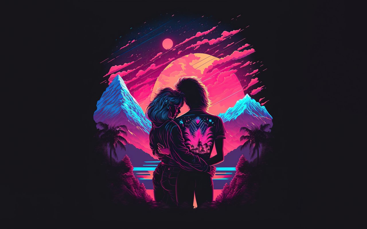 Lovers hug against the sunset - WXGA_1280 wallpapers in 1280x800 resolution