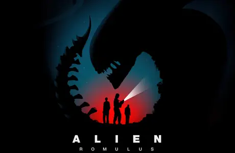 alien Wallpapers for Apple iPad 1 (1024x1024): Alien: Romulus, silhouette, poster, monster