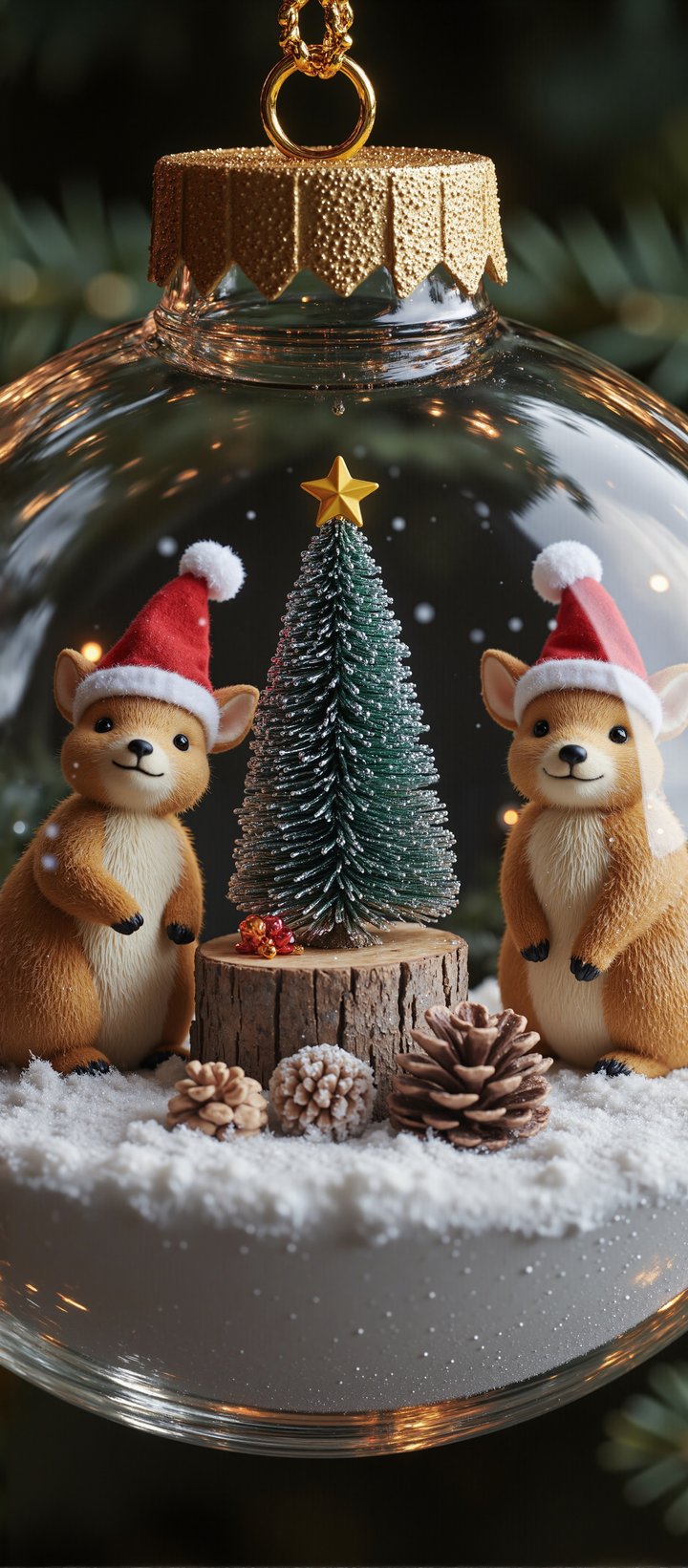 Christmas balloon on the Christmas tree - Wallpapers for Xiaomi Redmi 14C, POCO C71/C75/M7, Infinix Note 8 in 720x1640 resolution