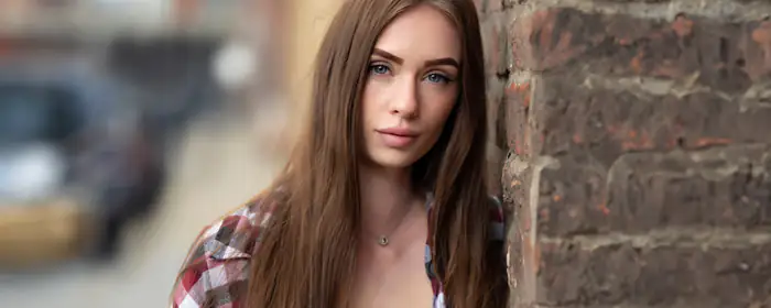 People wallpapers: woman, girl, brown-haired, brick