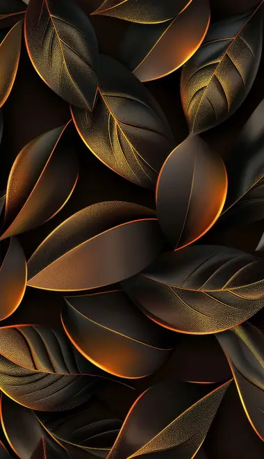 ambient light Wallpapers for iPhone 11/XR (828x1792): leaves, gold, texture, pattern