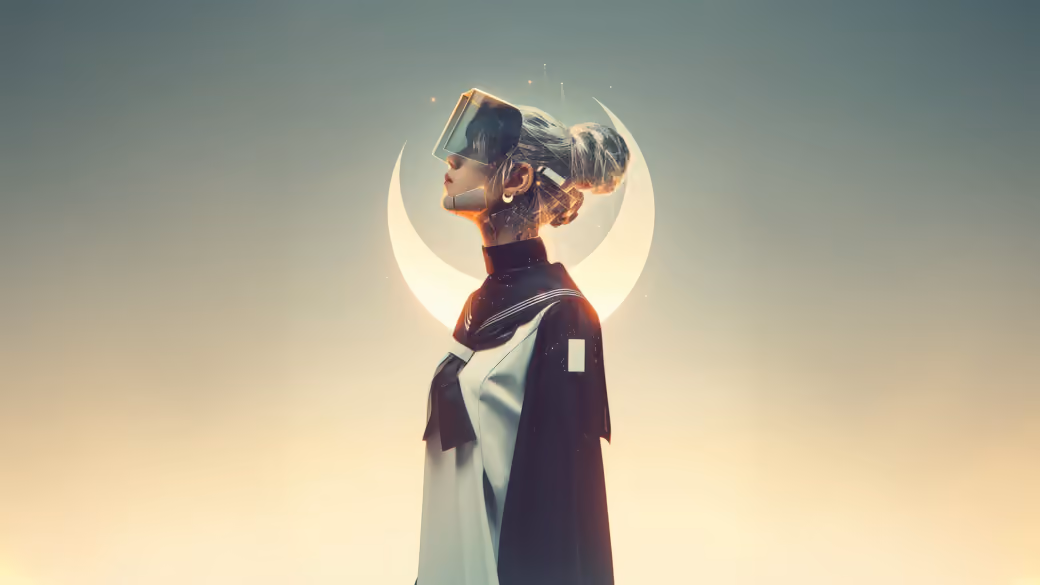 Woman using VR headset - Wallpapers for HTC/BlackBerry in 480x640 resolution