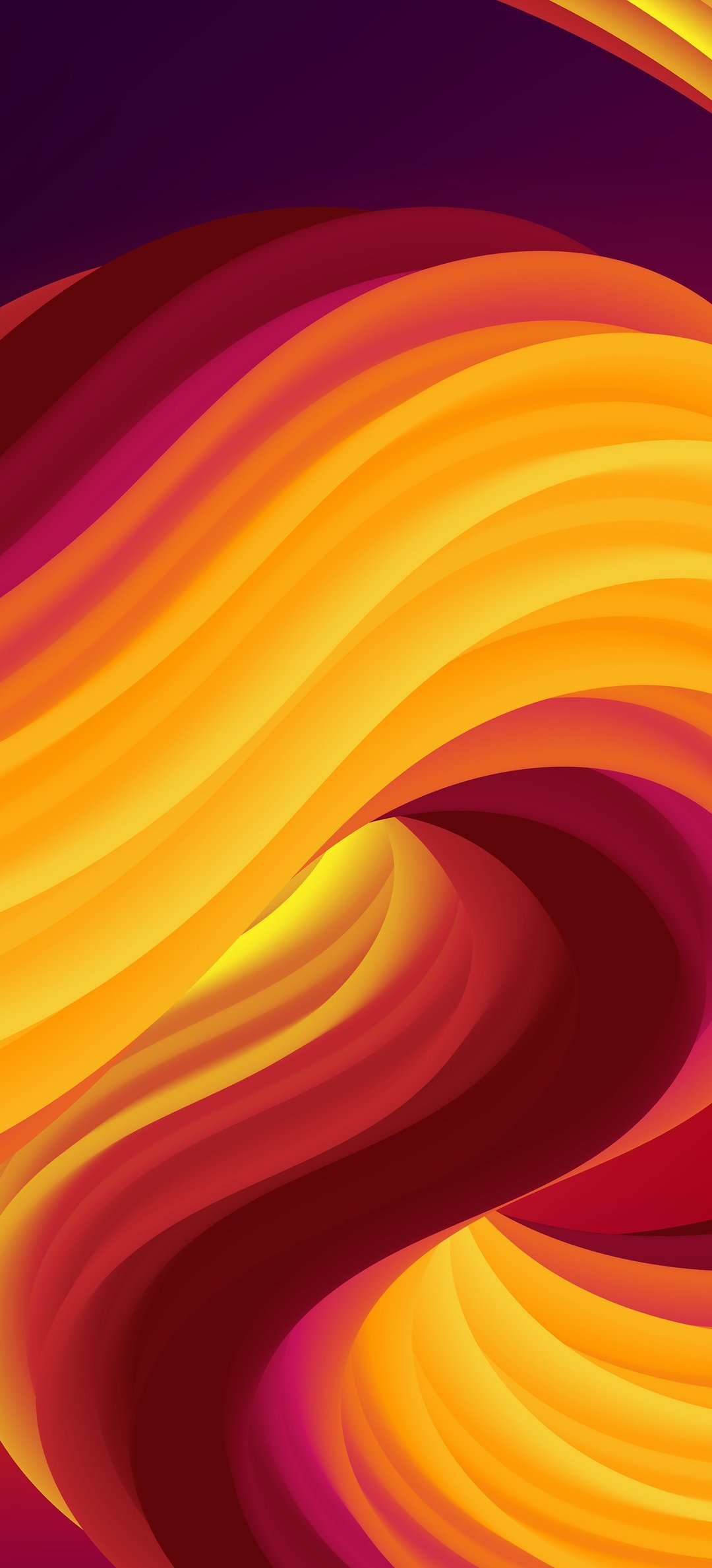 Abstract flowing yellow orange waves - Wallpapers for Honor/Huawei in 1080x2376 resolution