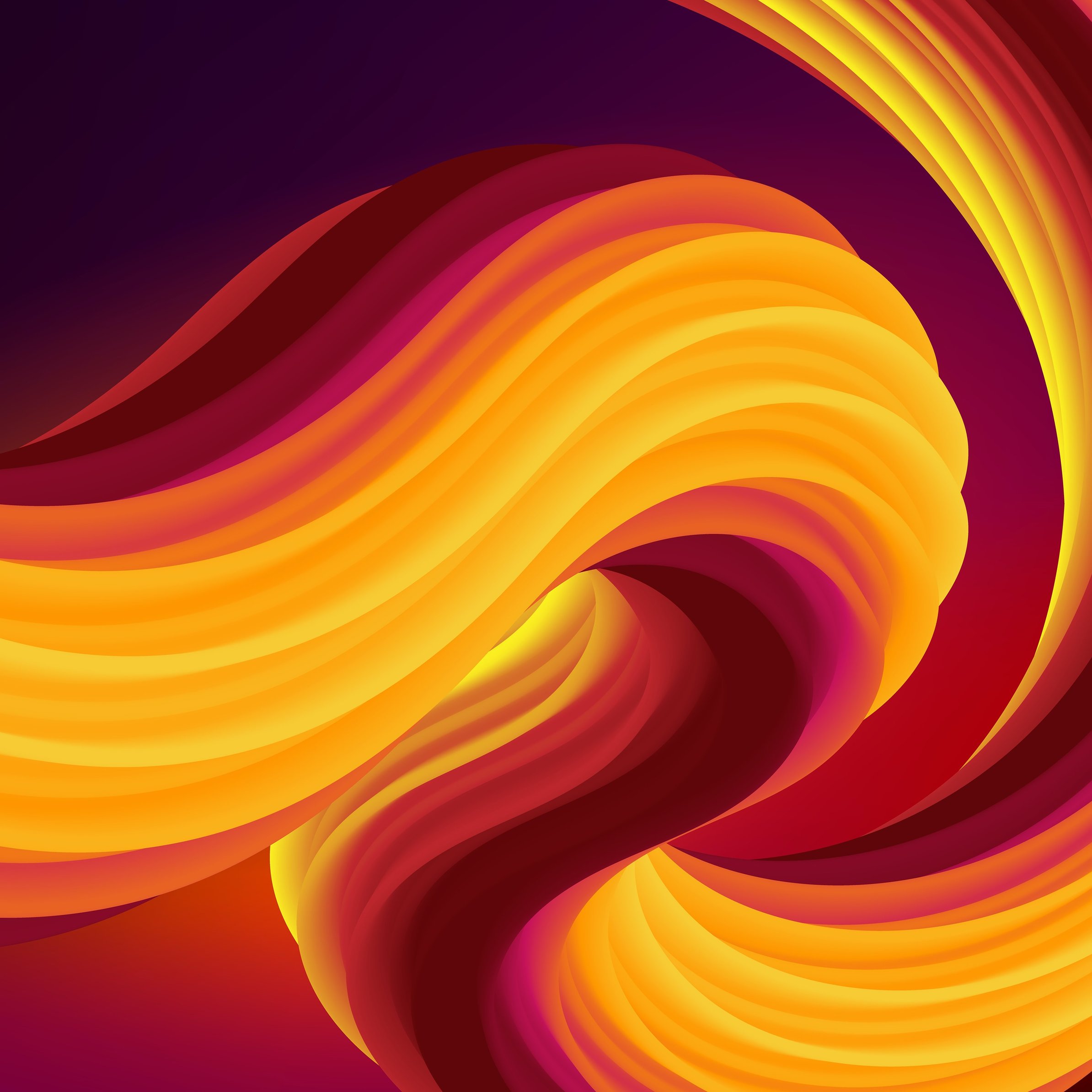 Abstract flowing yellow orange waves - Wallpapers for iPad Pro 11″ in 2388x2388 resolution