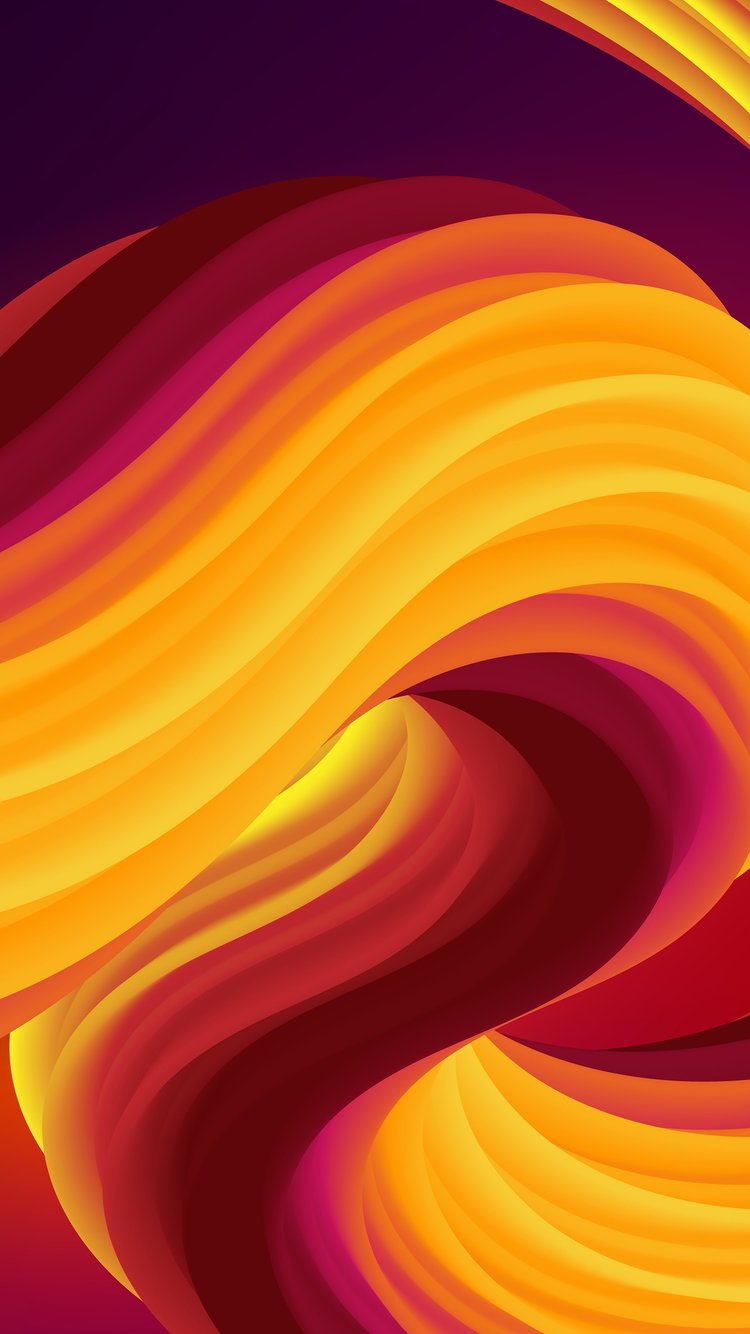 Abstract flowing yellow orange waves - Wallpapers for iPhone 6/6S/7/8/SE2/SE3 in 750x1334 resolution