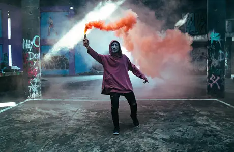 People wallpapers: abandoned, man, mask, rebellion