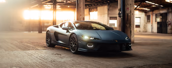 5K2K UltraWide 21:9 Industry wallpapers (5120x2160): Lamborghini Temerario, supercar, warehouse, PHEV