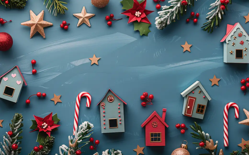 Christmas decorations — desktop and phone wallpaper, free download