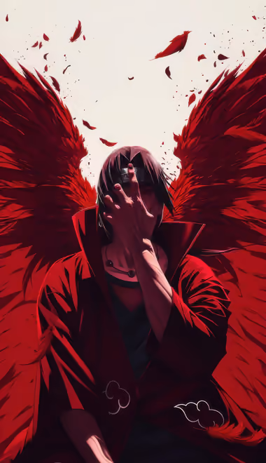 Anime wallpapers: Naruto, Itachi Uchiha, manga, wings