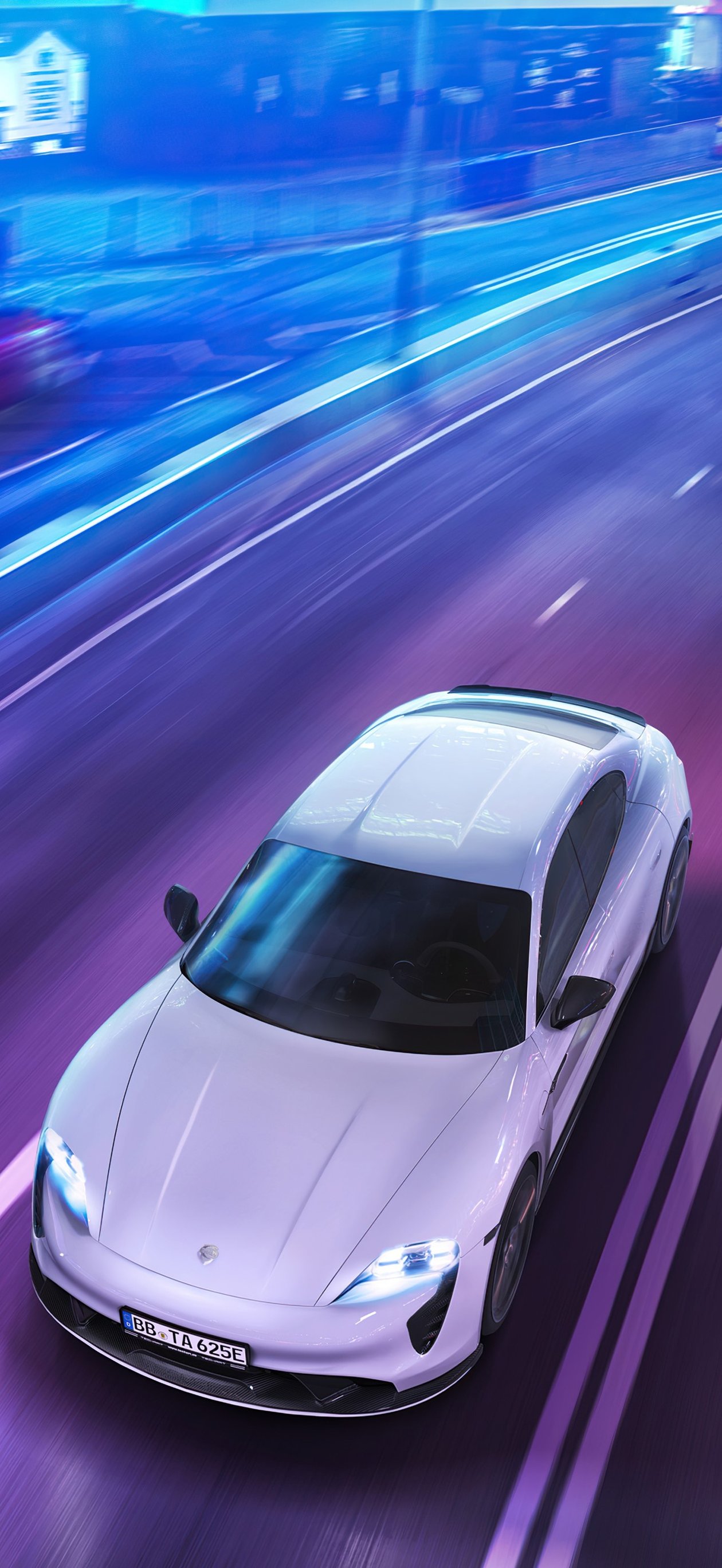 Белый Porsche Taycan - Обои для iPhone Air в разрешении 1260x2736