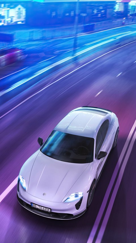 White Porsche Taycan - Wallpapers for LG/ASUS in 480x854 resolution