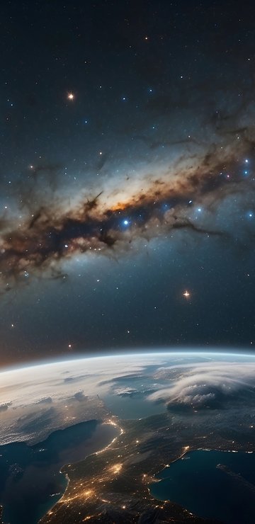 Solar eclipse view from Earths orbit - Wallpapers for Samsung in 360x740 resolution