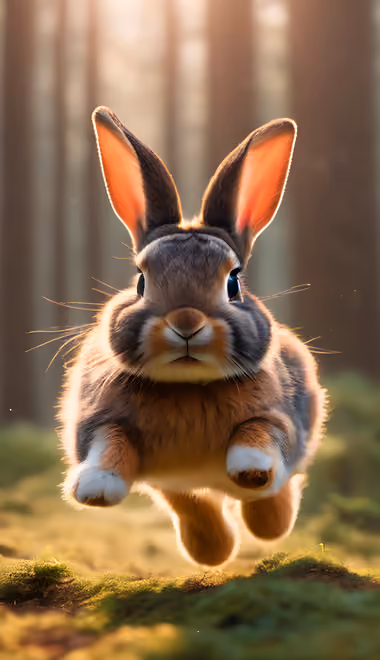 Rabbit Wallpapers for Honor/Huawei (1080x2376): rabbit, forest, trees, cute animals