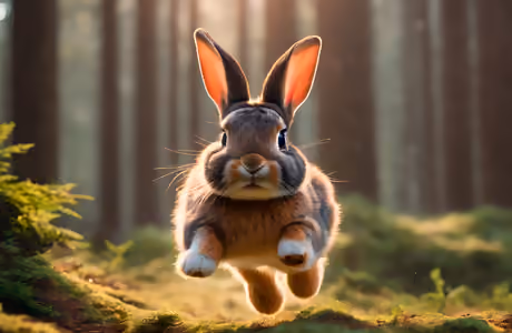 Rabbit Wallpapers for iPad Pro 11″ 2024 (2420x2420): rabbit, forest, trees, cute animals