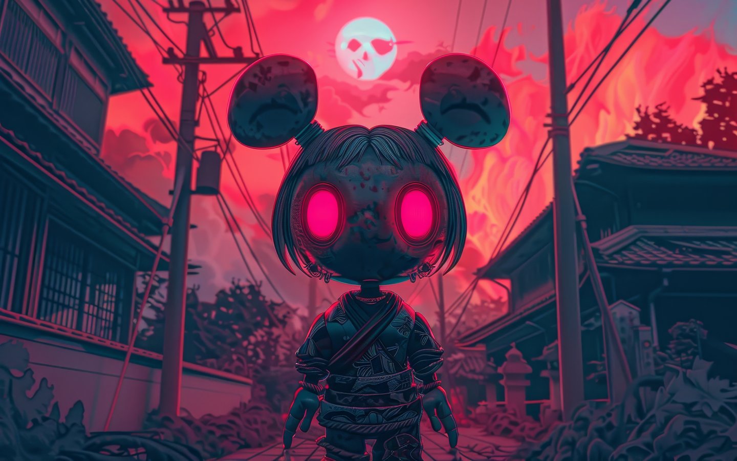Robot with mouse ears glowing - WSXGA wallpapers in 1440x900 resolution