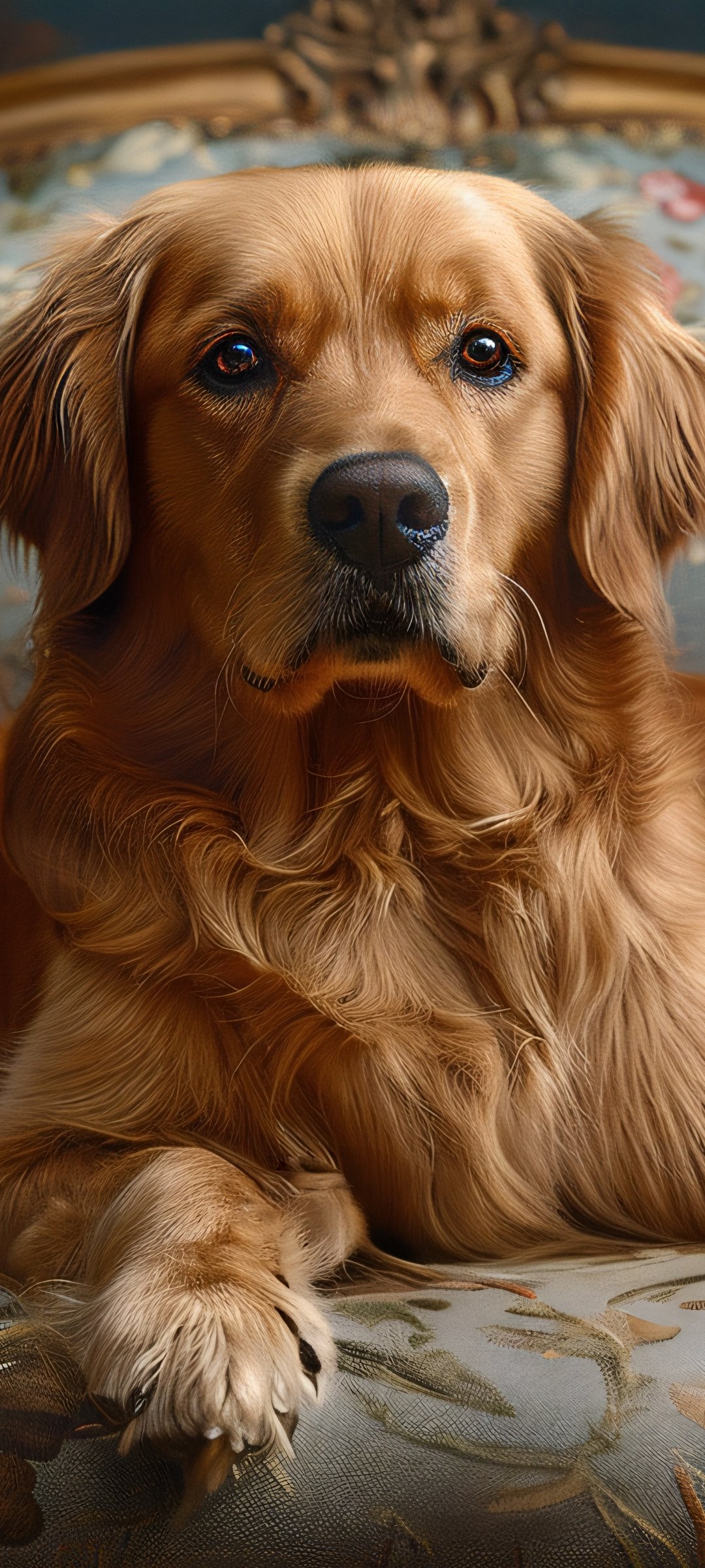 Golden retriever resting on sofa - Wallpapers for Samsung Galaxy M55, POCO M4/X4/X5, Xiaomi Redmi 12/13/Note 13/Note 14/Note 14S in 1080x2400 resolution