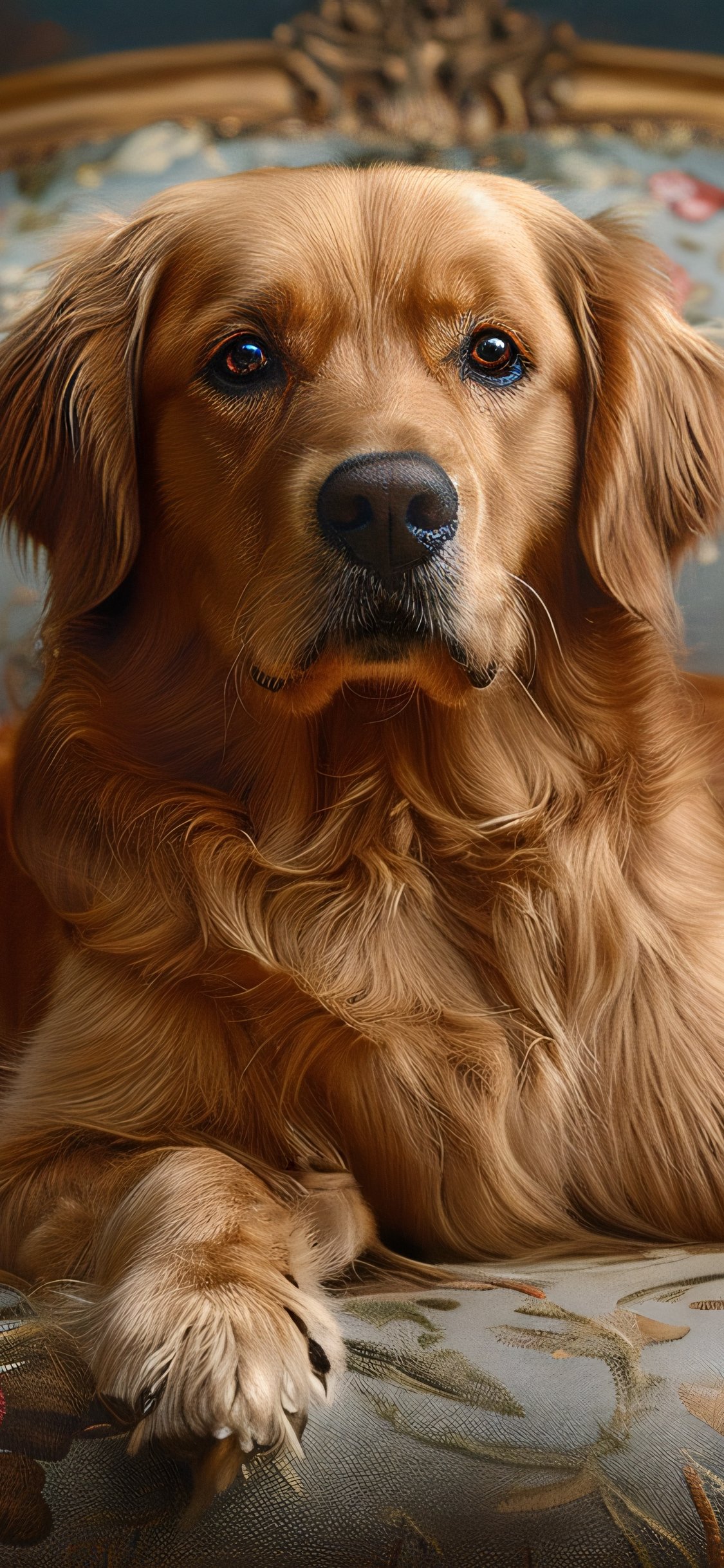 Golden retriever resting on sofa - Wallpapers for iPhone X/XS/11 Pro in 1125x2436 resolution