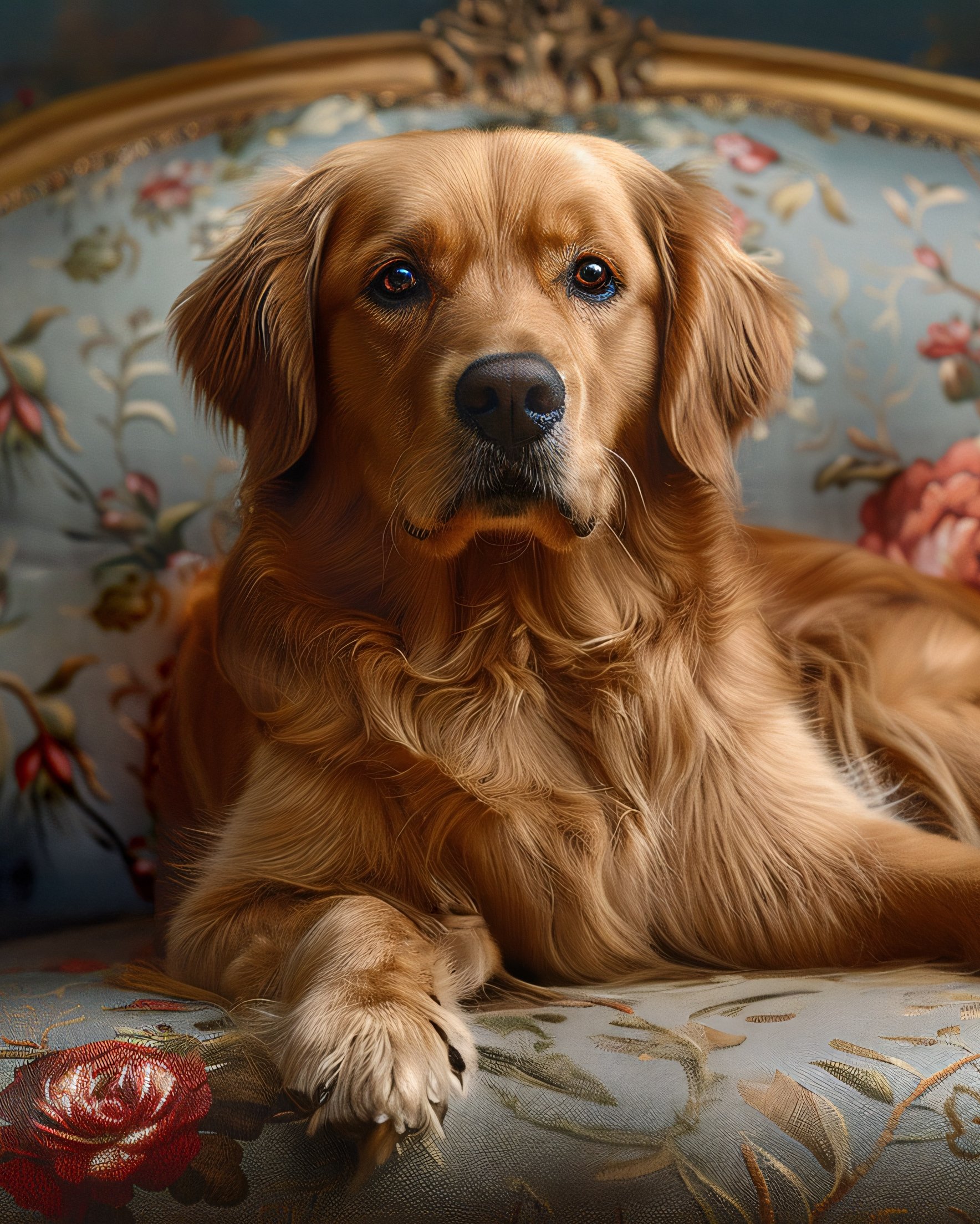 Golden retriever resting on sofa - Wallpapers for Samsung Galaxy Z Fold 2/3 in 1768x2208 resolution