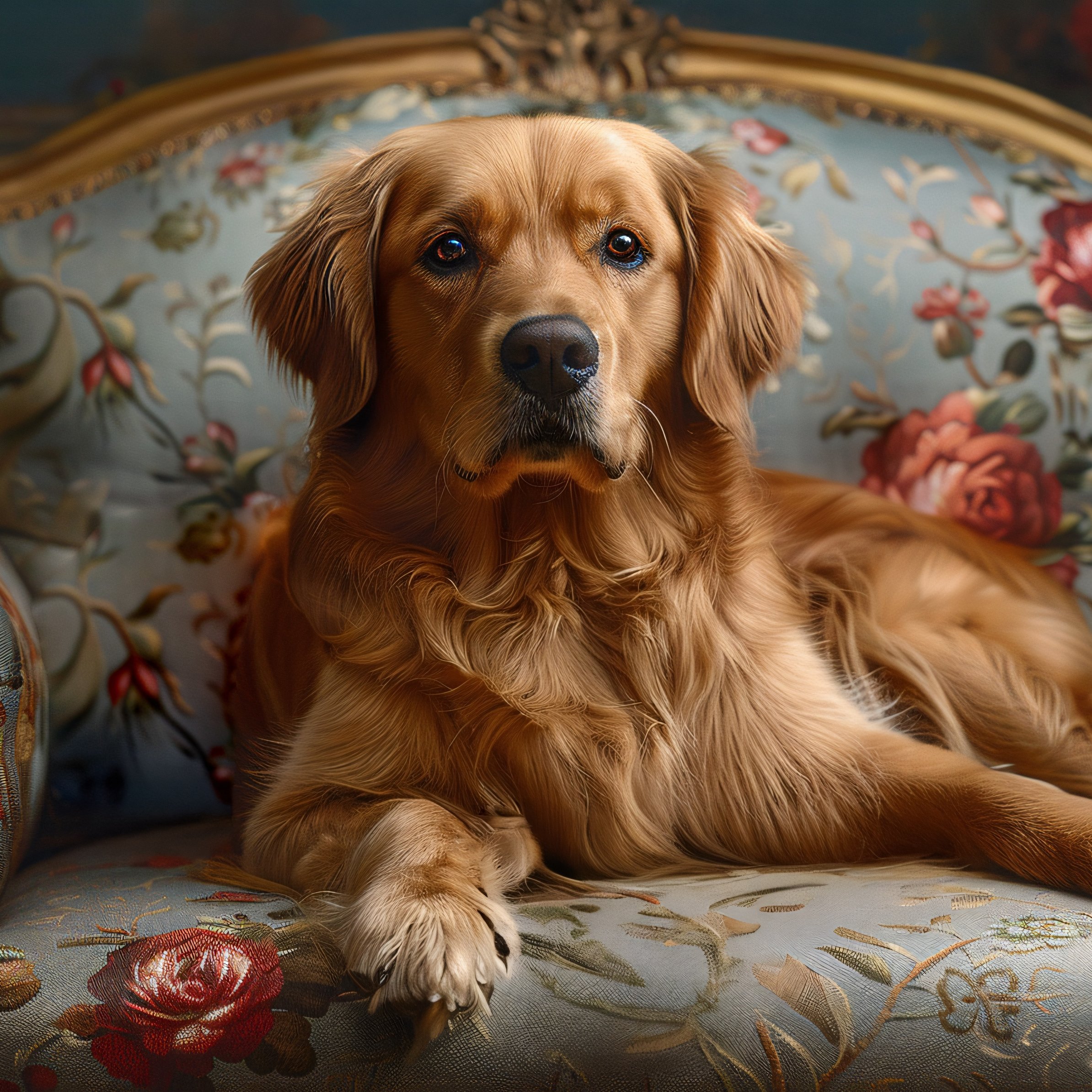 Golden retriever resting on sofa - Wallpapers for iPad Pro 11″ in 2388x2388 resolution