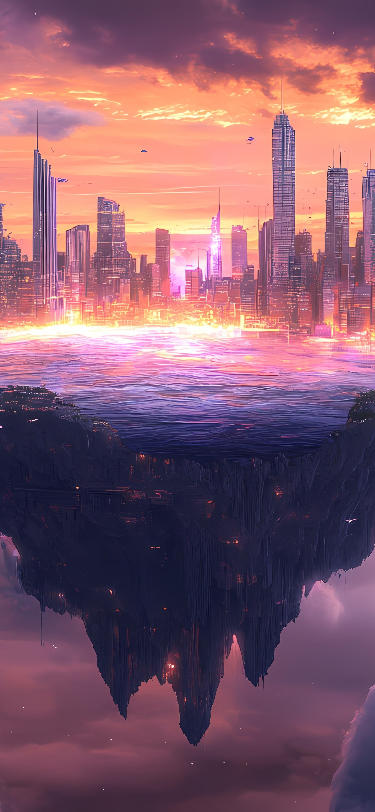 Futuristic floating city - Wallpapers for iPhone 11 Pro Max in 1242x2688 resolution