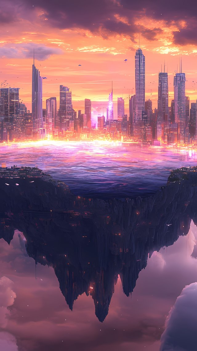 Futuristic floating city - Wallpapers for iPhone 5/5S/5C/SE in 640x1136 resolution