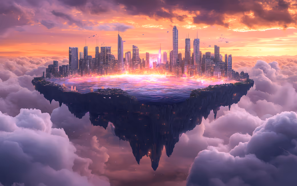 Futuristic floating city - WUXGA wallpapers in 1920x1200 resolution