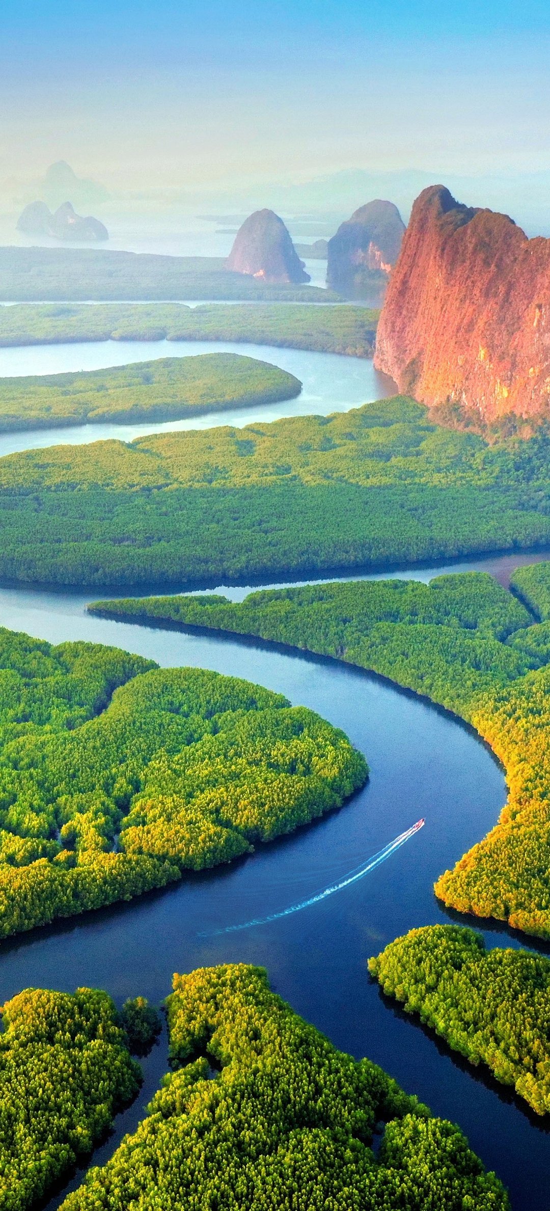 Mangrove River top view - Wallpapers for Honor/Huawei in 1080x2376 resolution