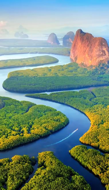 Nature wallpapers: river, jungles, tropics, rock