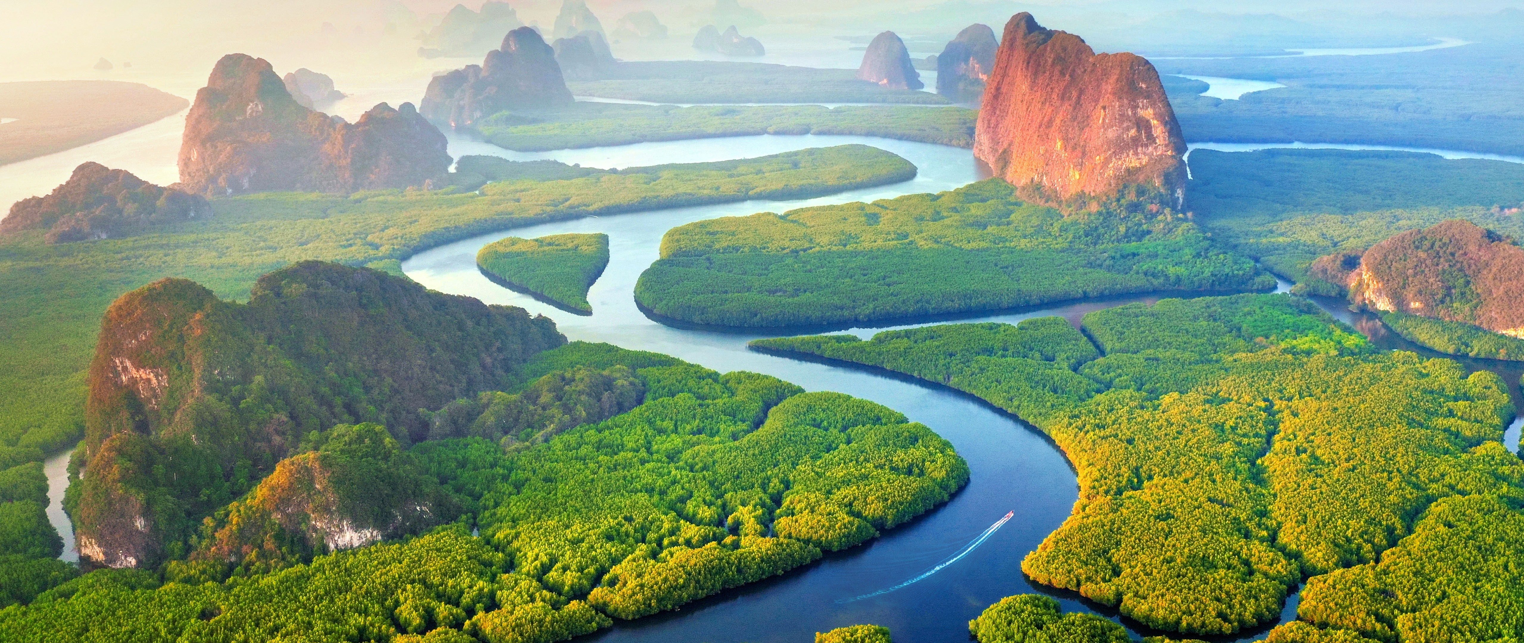 Mangrove River top view - 5K2K UltraWide 21:9 wallpapers in 5120x2160 resolution