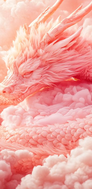 Pink dragon in the clouds - Wallpapers for Samsung in 360x740 resolution