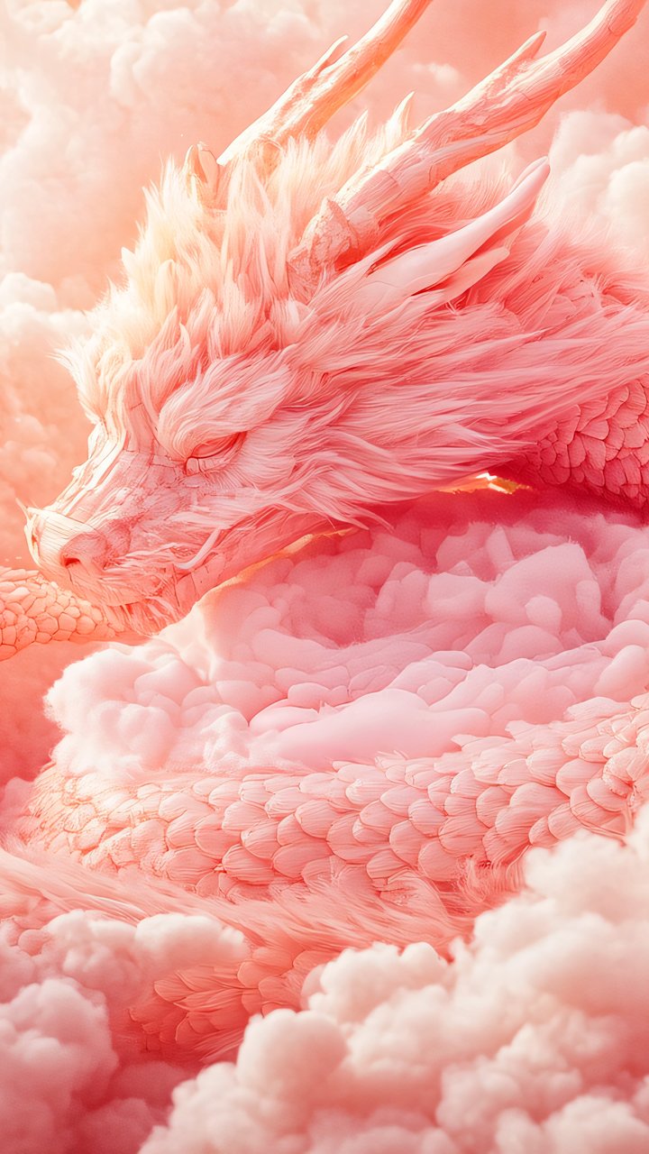 Pink dragon in the clouds - Wallpapers for Samsung/LG in 720x1280 resolution
