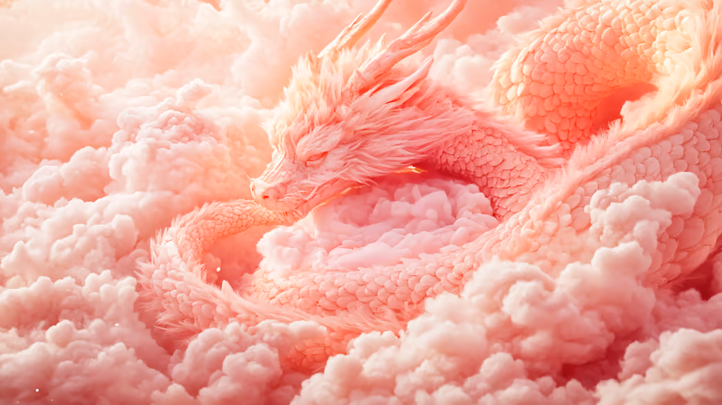 Pink dragon in the clouds - Wallpapers for Xiaomi 17/17 Pro in 1220x2608 resolution