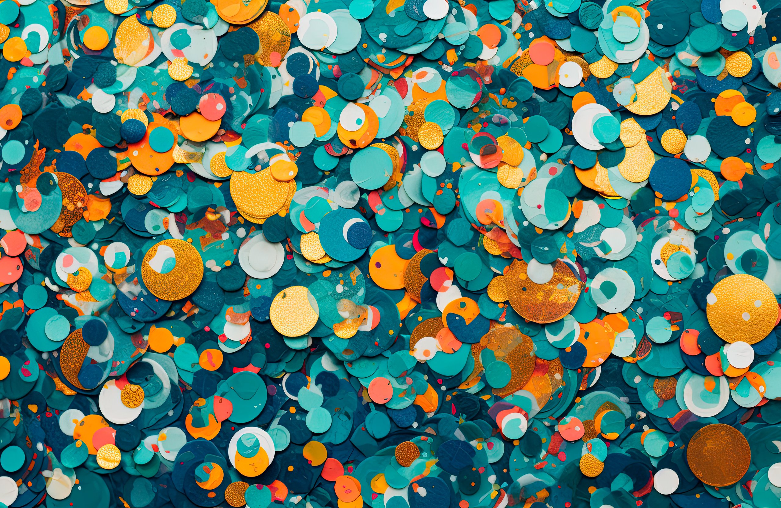 Colorful mosaic of blue and gold circles - Wallpapers for Apple MacBook Air 13 M2″ in 2560x1664 resolution