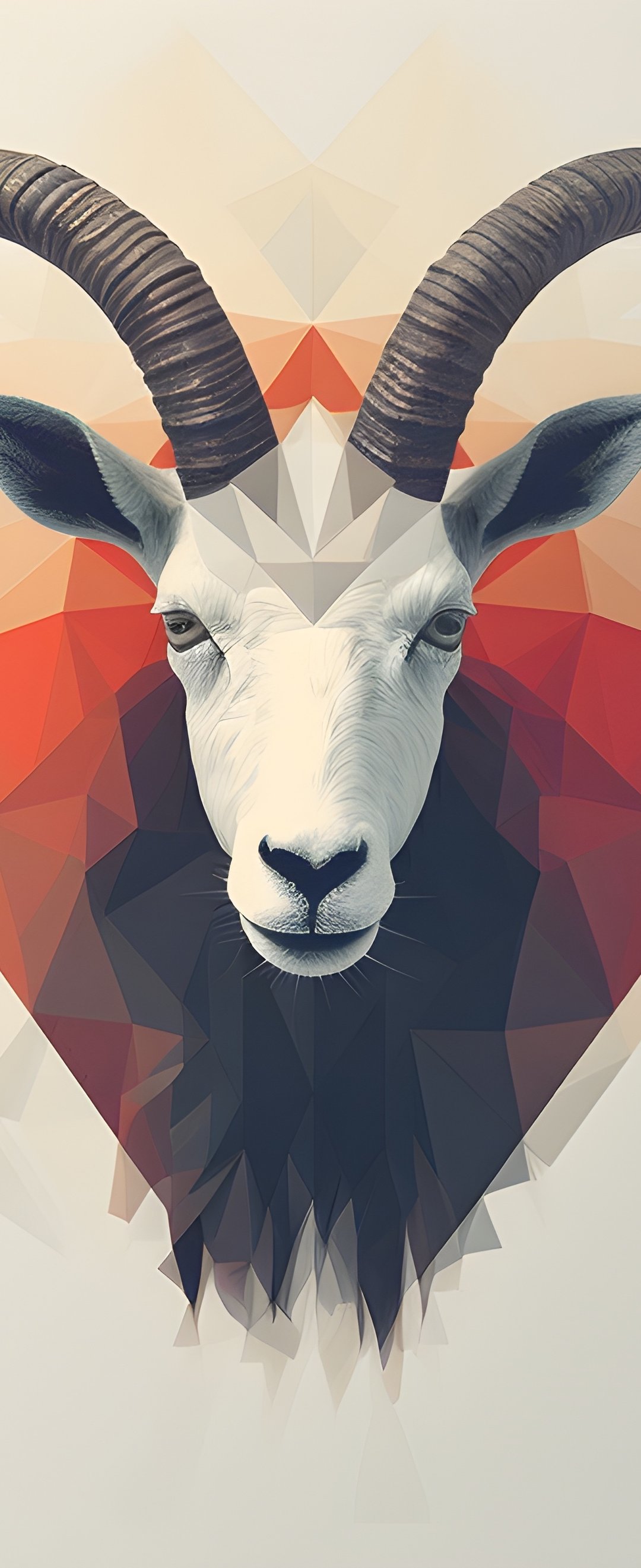 Голова козла в low poly - Обои для Samsung Galaxy Z Flip6, Motorola Razr 2025 в разрешении 1080x2640