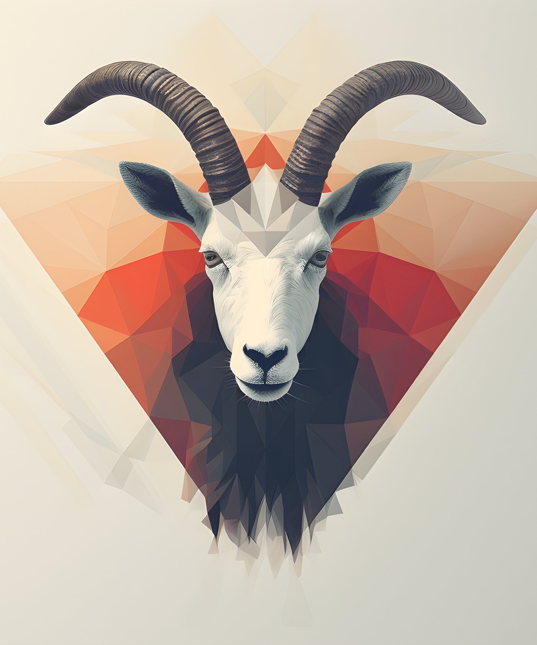 Goats head in low poly - Wallpapers for Samsung Galaxy Z Fold4/Z Fold5/Z Fold6 in 1812x2176 resolution