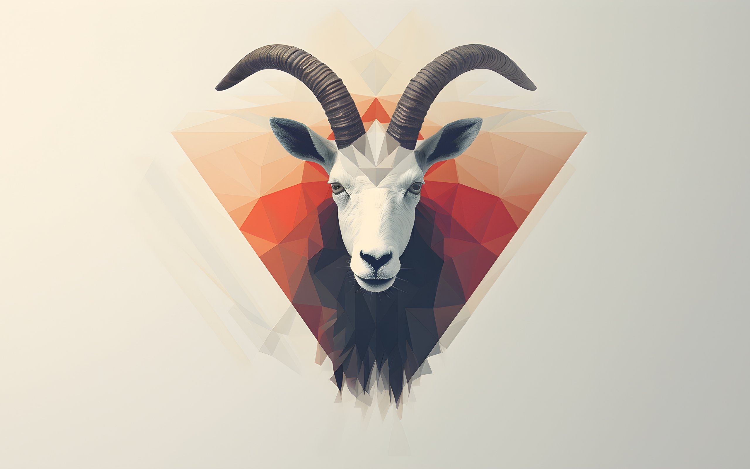 Голова козла в low poly - WQXGA широкоформатные и для Apple MacBook Air 13 обои в разрешении 2560x1600