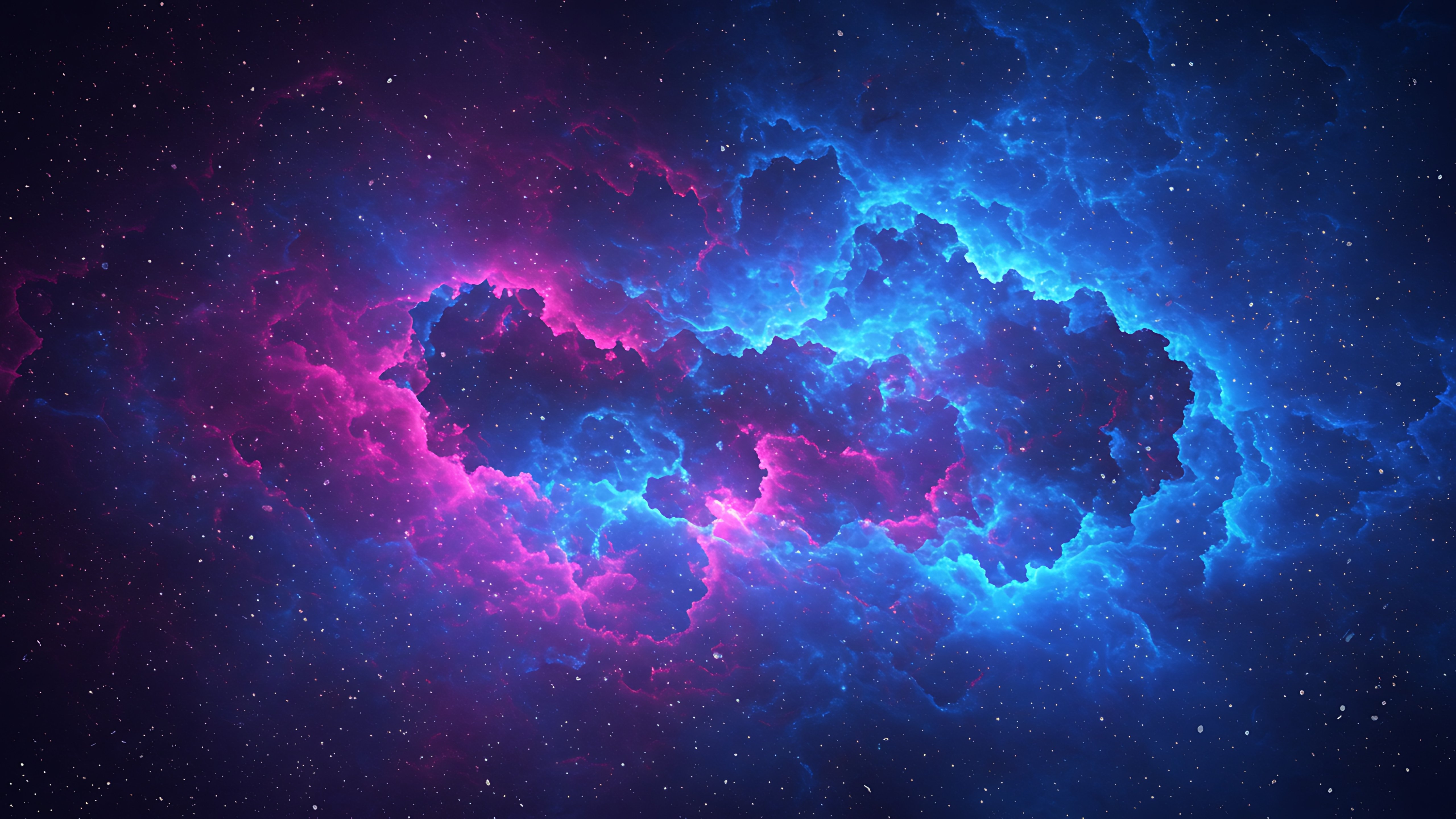 Blue-violet cosmic nebula - 5K wallpapers in 5120x2880 resolution