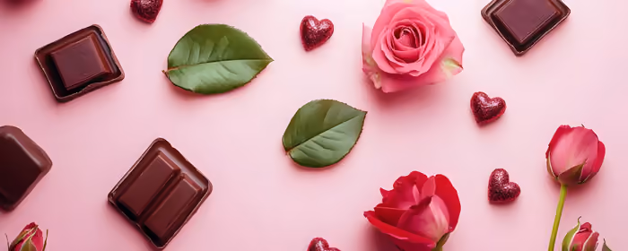 UltraWide 21:9 Chocolate wallpapers (3440x1440): Valentine's Day, roses, chocolate, heart