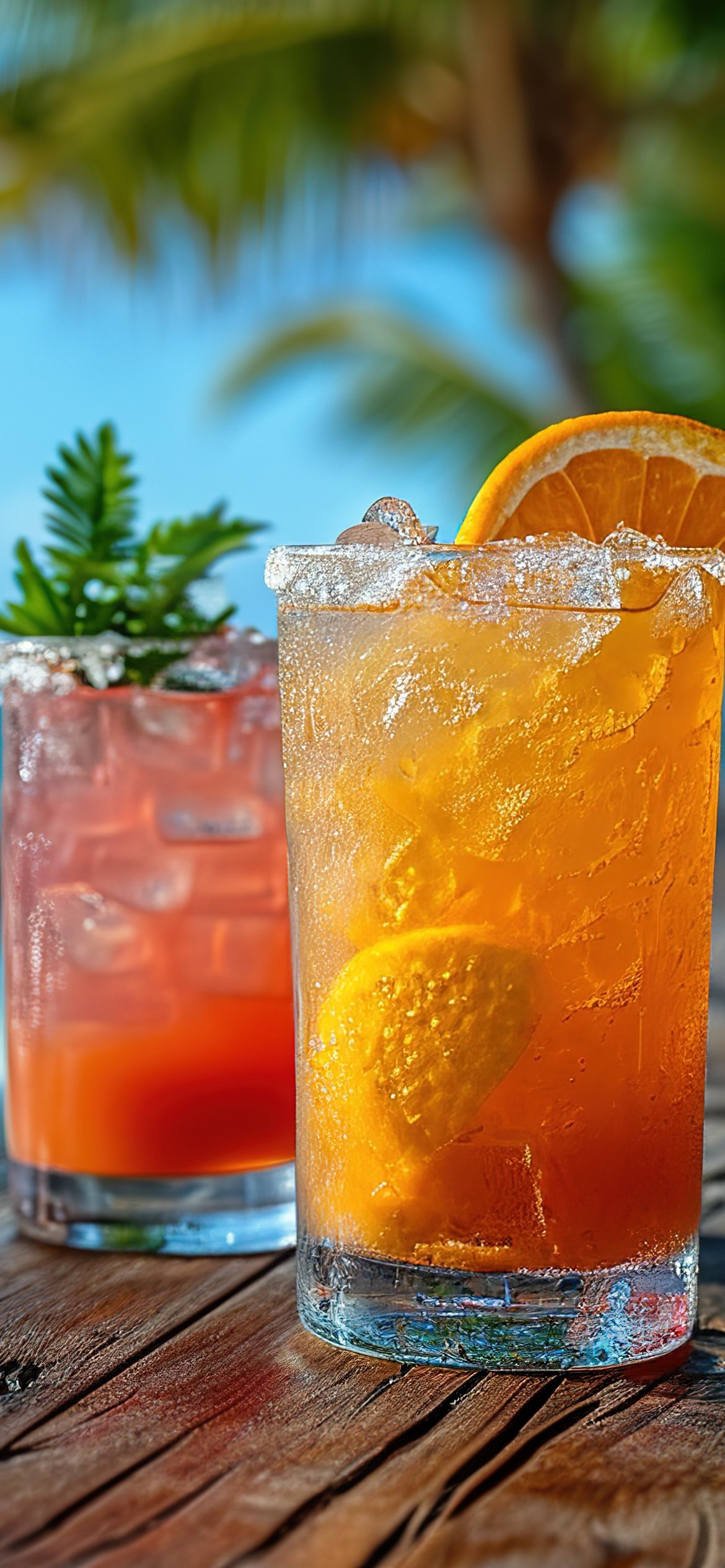 Icy tropical cocktails - Wallpapers for iPhone 12 Pro/13 Pro/14 in 1170x2532 resolution