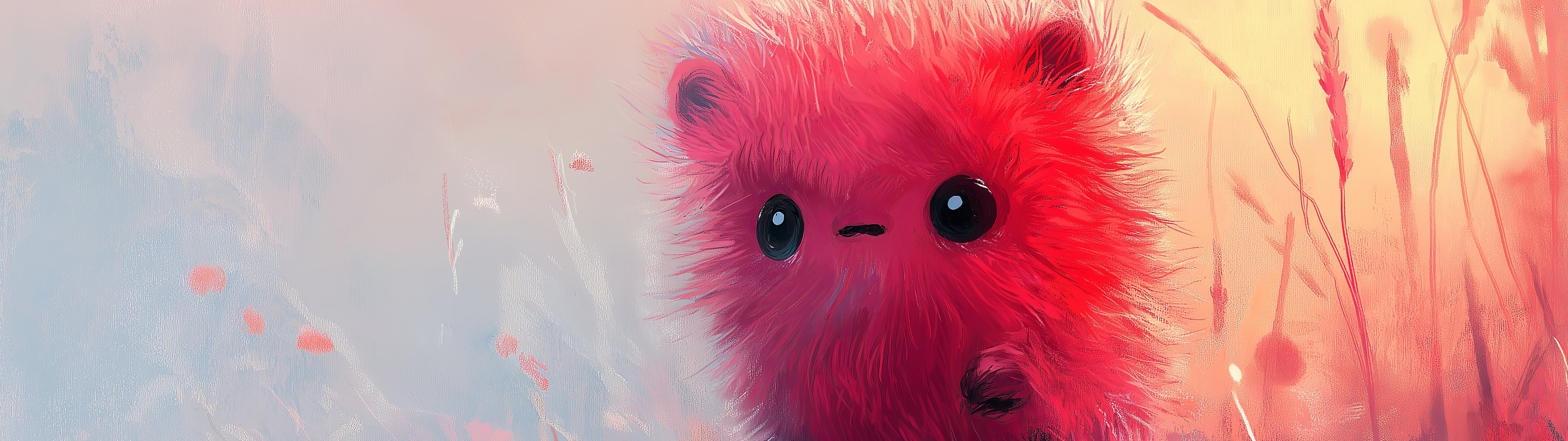 Small furry creature in a field - UltraWide 32:9 wallpapers in 3840x1080 resolution