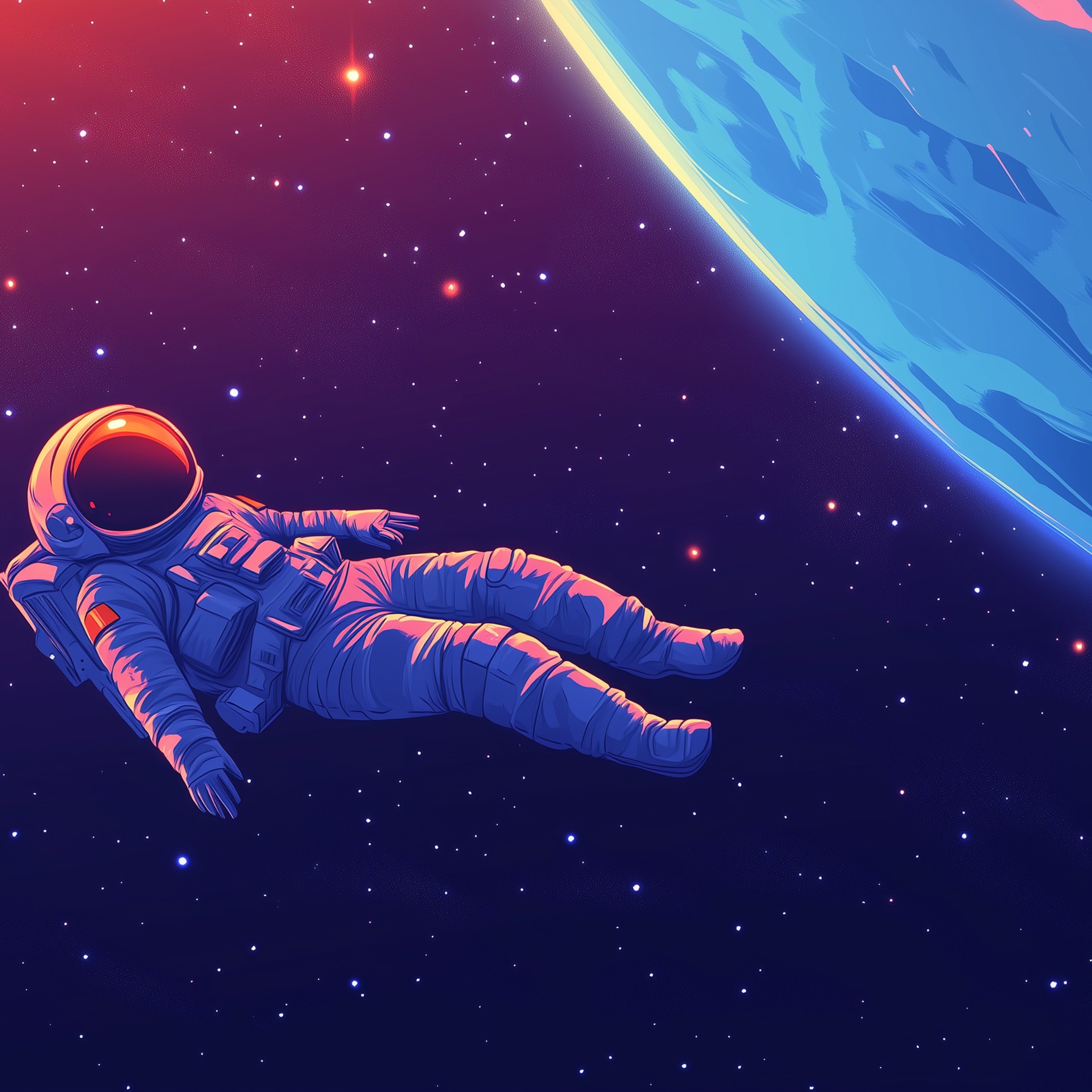 Astronaut in Earth orbit - Wallpapers for iPad Pro 13″ in 2752x2752 resolution