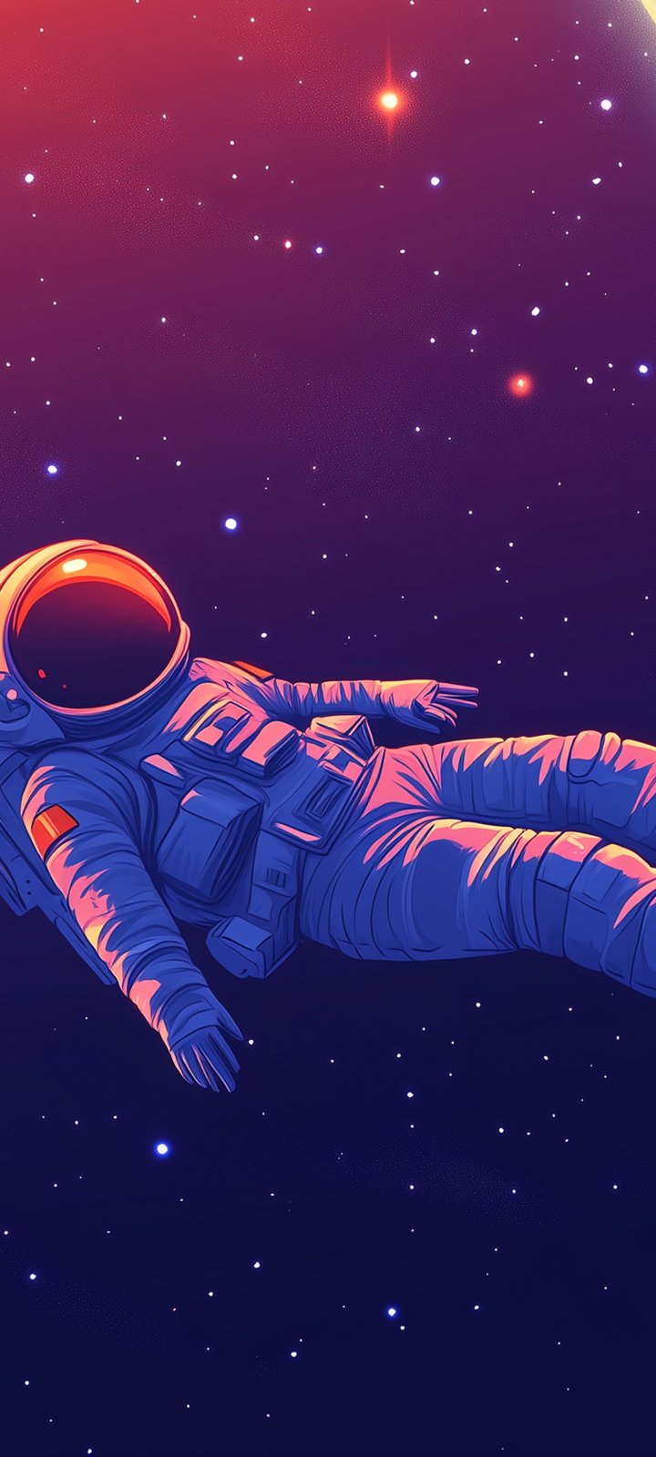 Astronaut in Earth orbit - Wallpapers for Xiaomi Redmi 10C/C40/C51, Samsung Galaxy A12/A02s/A03/M12 in 720x1600 resolution
