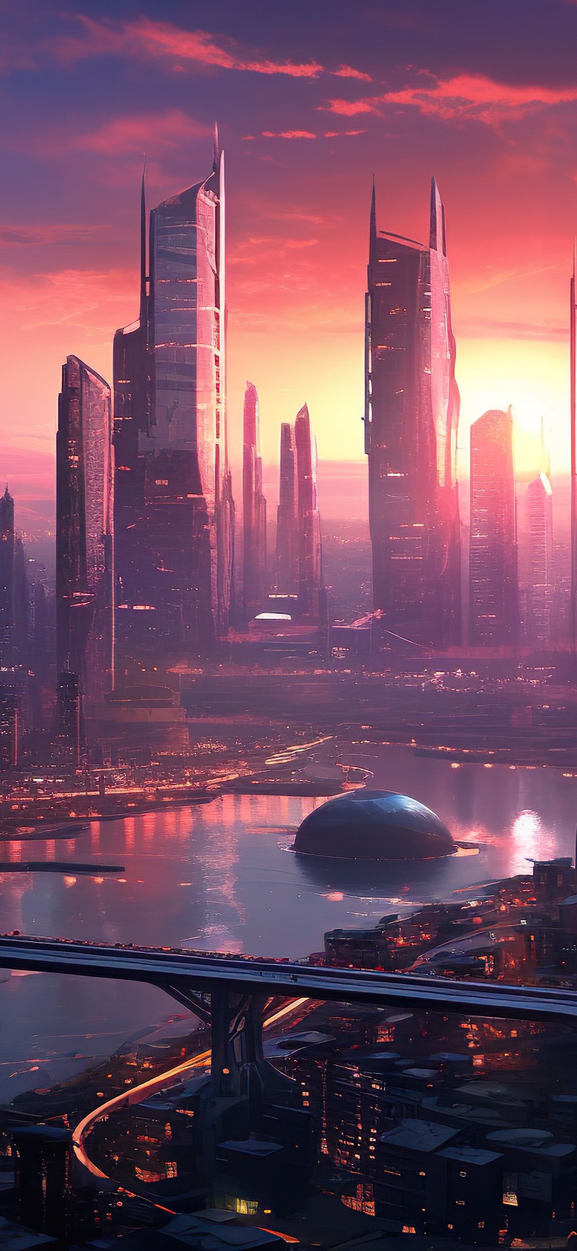 Megacity of the future - Wallpapers for iPhone X/XS/11 Pro in 1125x2436 resolution