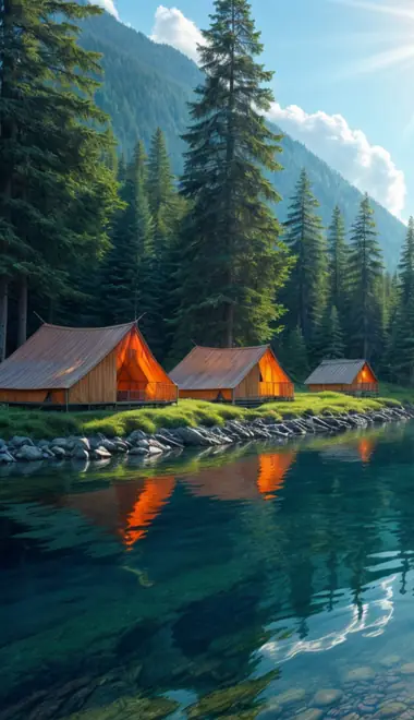 Nature wallpapers: lake, hiking, camp, valley