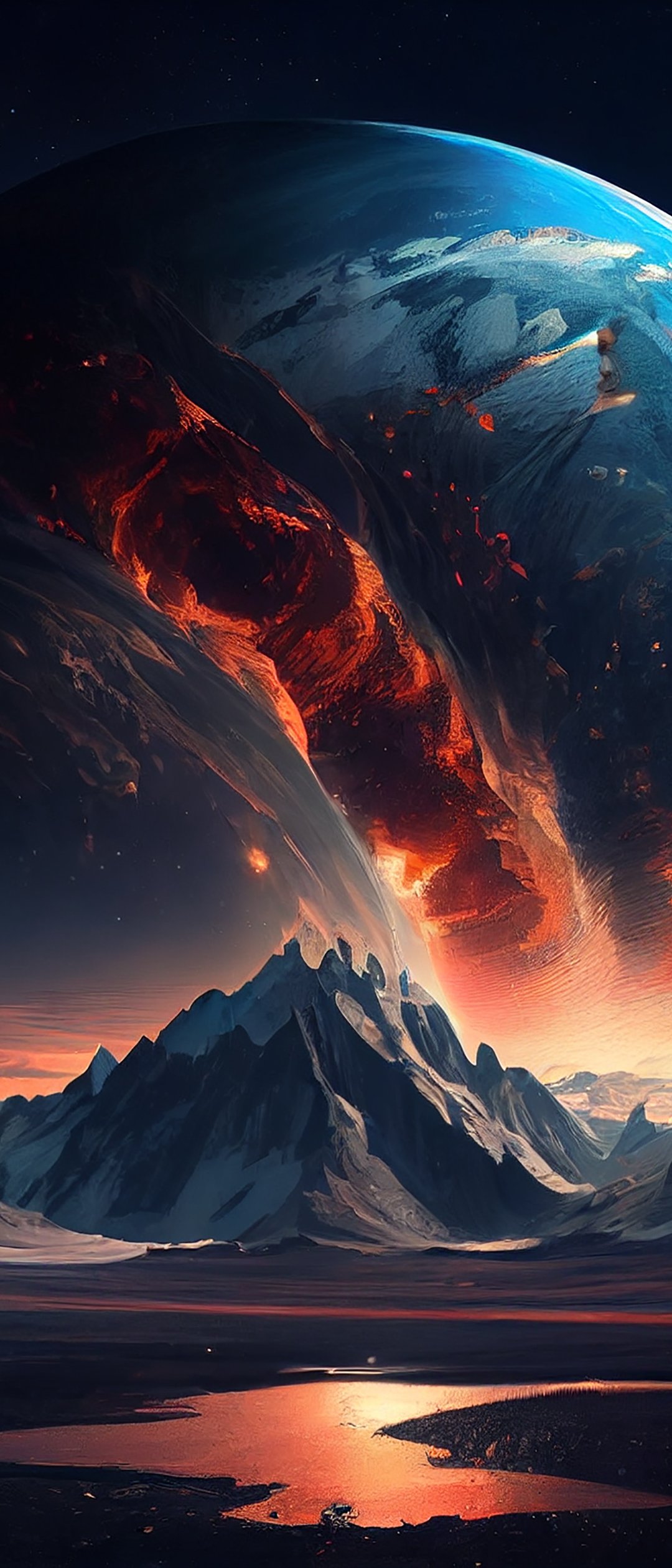 Volcanic planet - Wallpapers for Samsung Galaxy Z Flip7, Sony Xperia 5 II/5 III/5 V/10 IV/10 V, Xiaomi Mix Fold 3 in 1080x2520 resolution