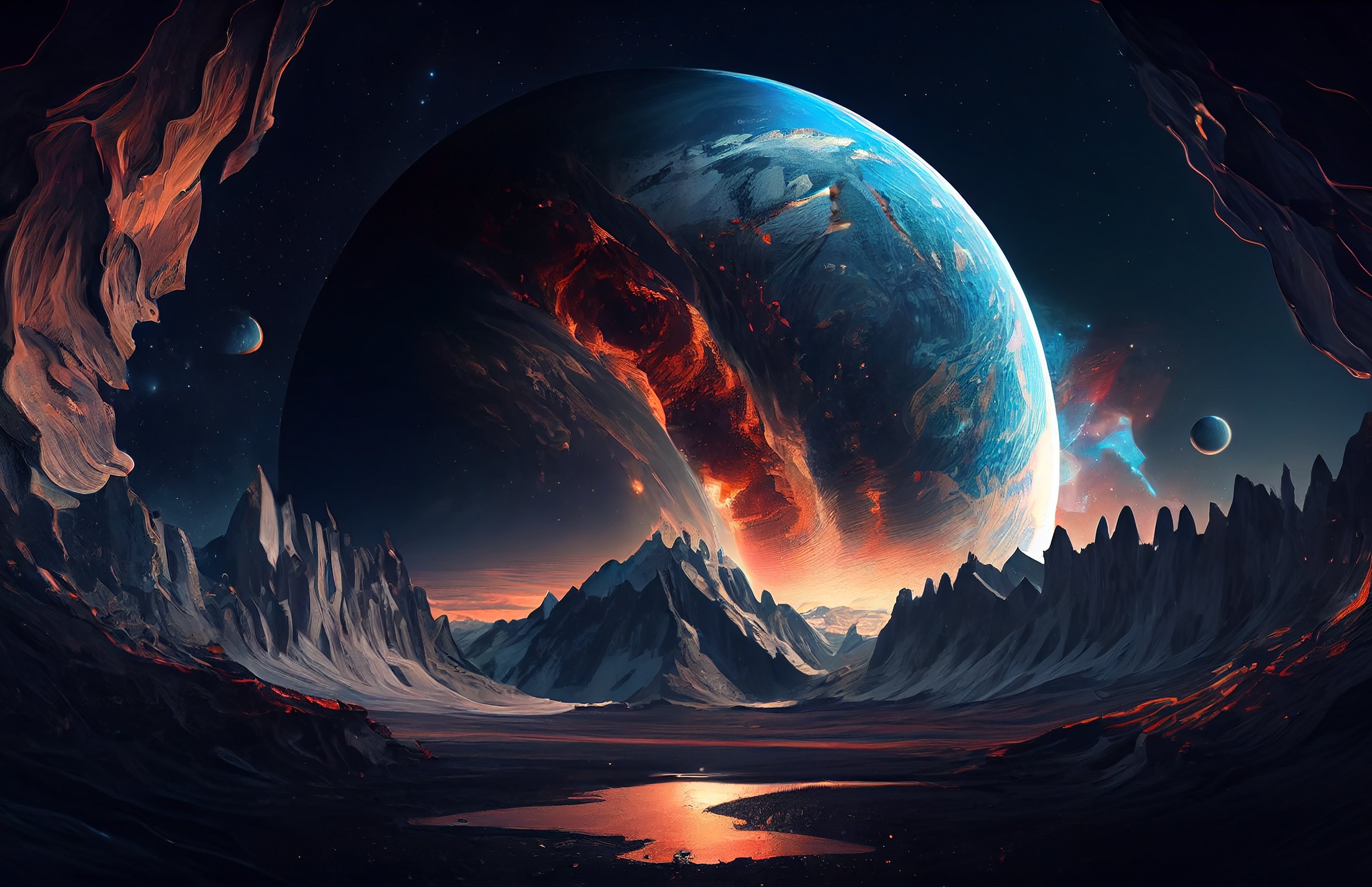Volcanic planet - Wallpapers for Apple MacBook 16.2″ in 3456x2234 resolution